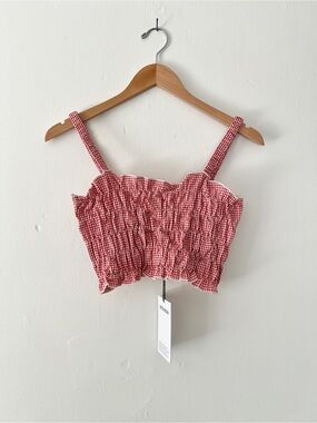 Rita Row NWT XS Mercury Vichy Crop Top Red White Gingham Check